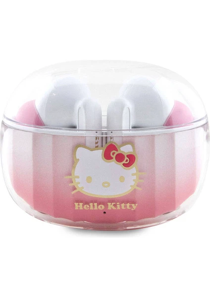 Hello Kitty Tws Kulak Içi Bluetooth Kulaklık Orjinal Lisanslı Renk Geçişli Dizayn V5.3 Pembe