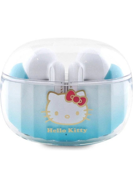 Hello Kitty Tws Kulak Içi Bluetooth Kulaklık Orjinal Lisanslı Renk Geçişli Dizayn V5.3 Mavi