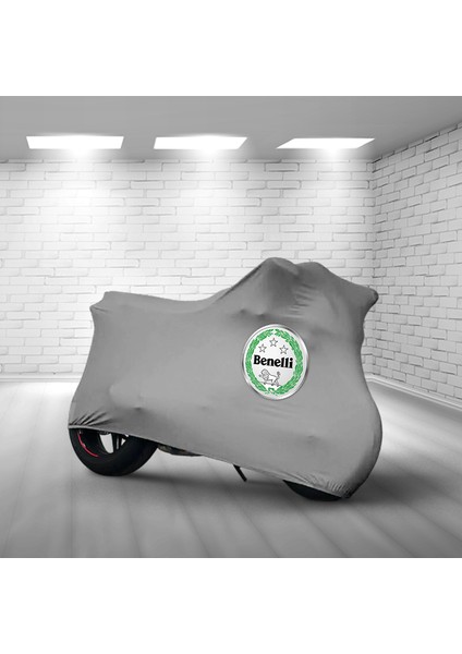 Ultra Shop Benelli Trk 251 Gri Kumaş Motosiklet Brandası Logo Baskılı Penye Kumaş Motosiklet Branda