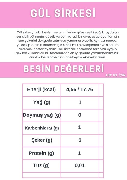 Gül Sirkesi 500 ml