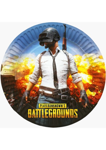 Pubg Parti Malzemeleri Karton Tabak 8 Li Pubg Doğum Günü Konsepti Süsleri