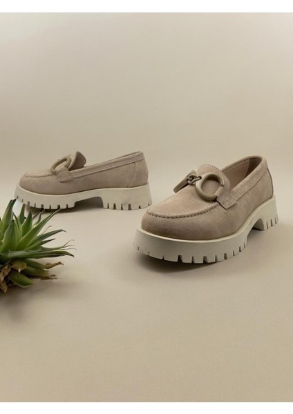 2846 Bej Deri Süet Günlük Kadın Ayakkabı indirimleri