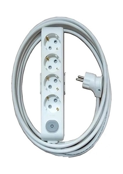 Multi-Let 4'lü 9 Metre Anahtarlı Topraklı Çocuk Korumalı Kablolu Grup Priz (3x2.5 Ttr Tam Bakır Kalın Kablolu)
