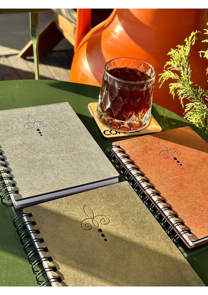 Isminize Özel Ahşap Kapaklı Ajanda Defter Günlük Spiralli Ahşap Kapaklı Defter Anı Defteri