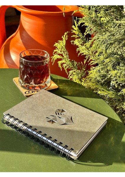 Isminize Özel Ahşap Kapaklı Ajanda Defter Günlük Spiralli Ahşap Kapaklı Defter Anı Defteri