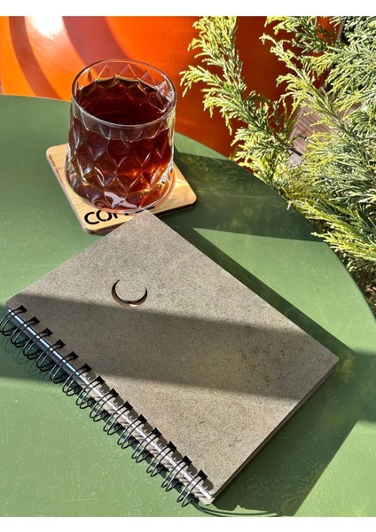 Isminize Özel Ahşap Kapaklı Ajanda Defter Günlük Spiralli Ahşap Kapaklı Defter Anı Defteri