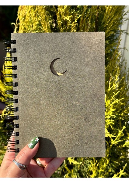 Isminize Özel Ahşap Kapaklı Ajanda Defter Günlük Spiralli Ahşap Kapaklı Defter Anı Defteri