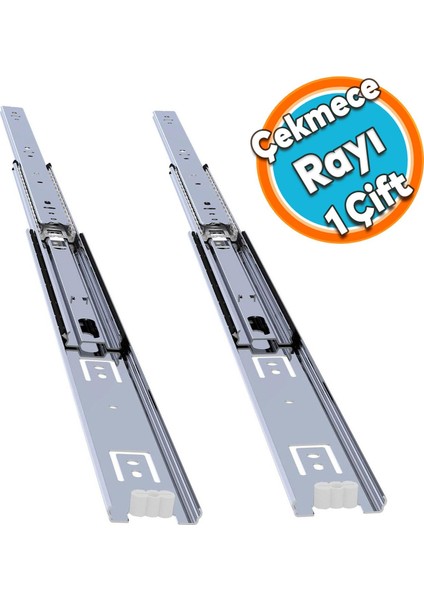 Bilyalı Dolap Çekmece Rayı Metal En 3.6 cm Uzunluk 40 Cm(1 Çift)