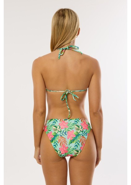 24569 Yeşil Desenli Bikini Takımı