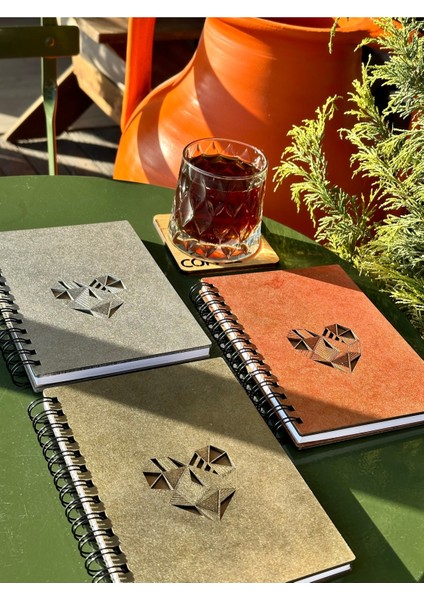 Isminize Özel Ahşap Kapaklı Ajanda Defter Günlük Spiralli Ahşap Kapaklı Defter Anı Defteri