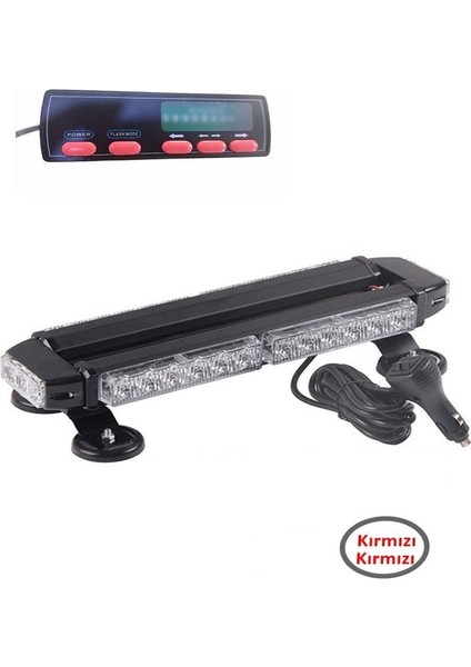 Çakar Lamba Çift Taraflı 30 LED Kırmızı-Kırmızı 12-24V / LAPA523