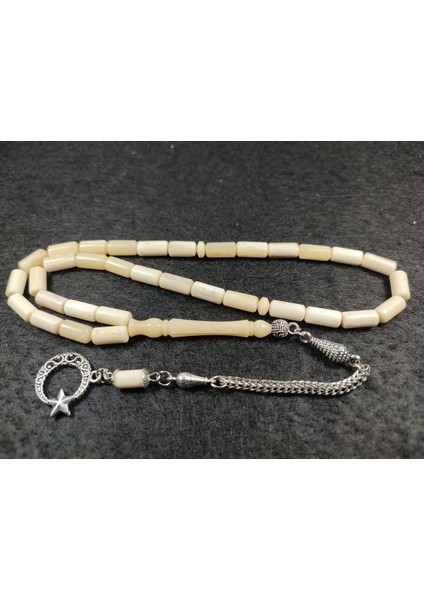 Gümüş Kaplama Püskül Imame Hitame Kalem Oyma Balina Kemiği Sertifikalı 4570