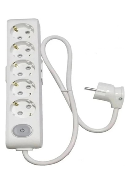 Multi-Let 5'li 1 Metre Anahtarlı Topraklı Çocuk Korumalı Kablolu Grup Priz (3x2.5 Ttr Tam Bakır Kalın Kablolu)