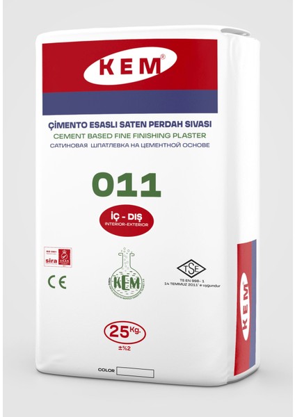 Saten Sıva (iç/dış) Elyaf Donatılı Beyaz