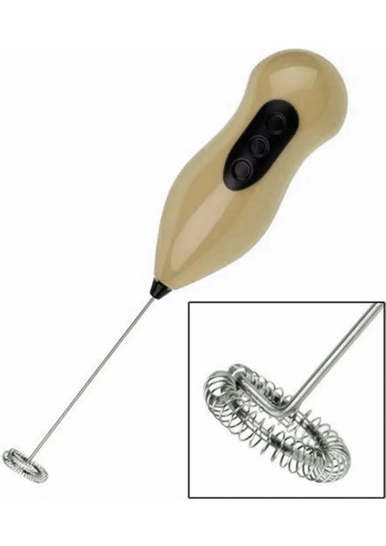 Pilli Mini Mixer Kahve Süt Köpürtücü Karıştırıcı Cappuccino Mixer