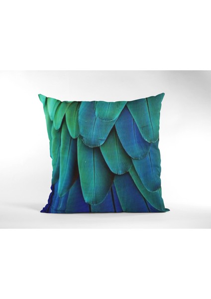 Mavi Kelebek, Kuş ve Tüyler 3'lü Kırlent & Yastık Kılıfı Seti fırsatları