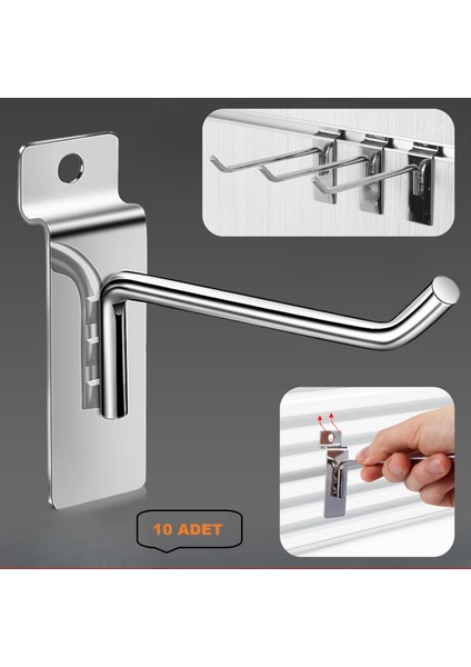 Kanallı Pano Kancası 15 cm Paslanmaz Nikel Kaplamalı Extra Güçlü