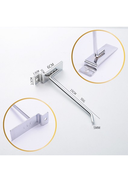 Kanallı Pano Kancası 15 cm Paslanmaz Nikel Kaplamalı Extra Güçlü modelleri