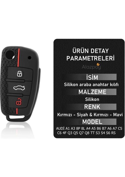 Audi A1 A3 A4 A5 A6 A7 & Q3 Q5 Q7 Q8 & Tt S3 S4 S6 Rs Anahtar Kılıfı (1 Adet)