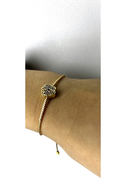 Renkli Taş Detaylı Ayak Motifli Asansör Zirkon Bileklik - Doğanın Incelikleri ve Modern Stil fiyatları