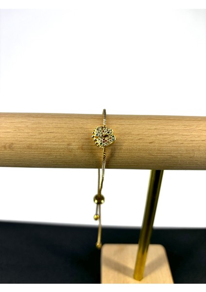 Renkli Taş Detaylı Ayak Motifli Asansör Zirkon Bileklik - Doğanın Incelikleri ve Modern Stil modelleri