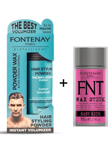 Pudra Toz Wax Mat Effect Mavi 20GR+ Hair Wax Stick 75GR 2'li Set