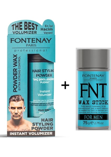 Pudra Toz Wax Mat Effect Mavi 20GR +Hair Wax Stick 75GR 2'li Set
