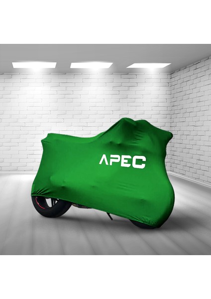 Ultra Shop Apec Apx5 Yeşil Kumaş Motosiklet Brandası Logo Baskılı Penye Kumaş Motosiklet Branda