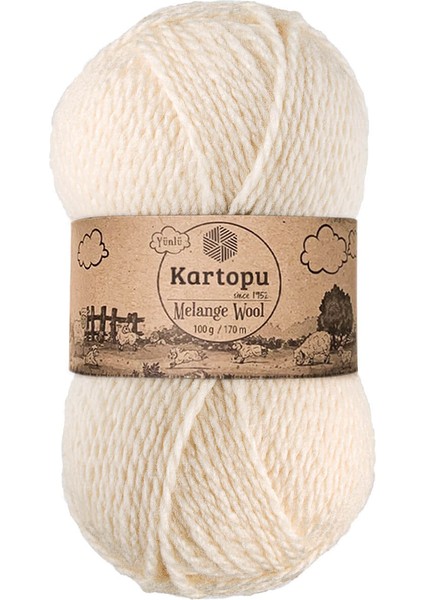 Melange Wool El Örgü Yünü Ipliği 100 gr