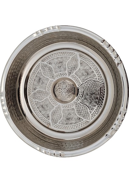 Otantik Bakır Hamam Tası Nikel Kaplı Işlemeli (Çap:20 cm) fırsatları