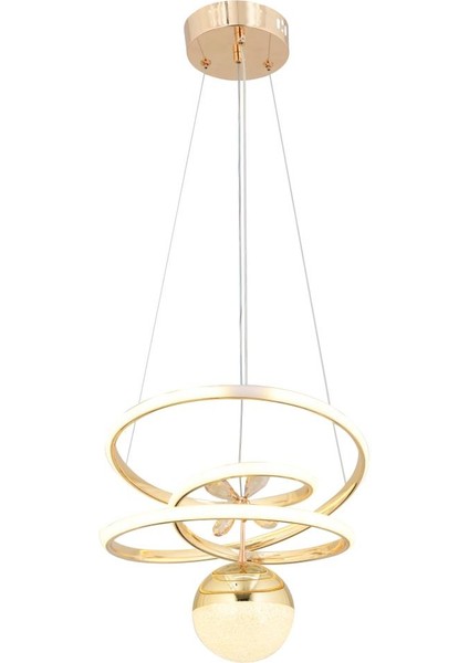 Istanbul Avize Keaos Gold 3 Renk Kumandalı Ledli Kristal Taşlı Lüx Avize