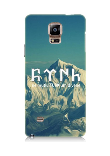 Samsung Galaxy Note 4 Uyumlu Ne Mutlu Türküm Diyene Desenli Silikon Kılıf