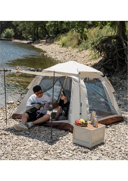 Tam Otamatik Tenteli 4 Kişilik Kamp Çadırı Portatif Anti-Uv Yağmur Geçirmez Kolay Ölçü 215X215X145CM