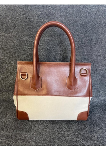 SL-2106 Özel Tasarım Hakiki Deri Kanvas Karışımı Şık Omuz Çantası 30CM×25CM Sanat Leather fiyatları