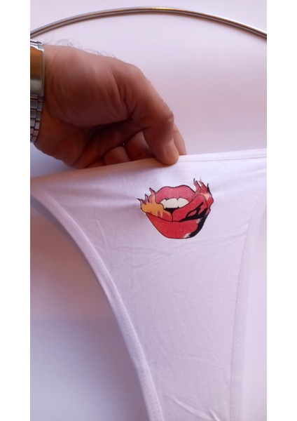 Kadın Külot G-String Tanga 7Adet Baskılı Çift Ağlı Standart Beden
