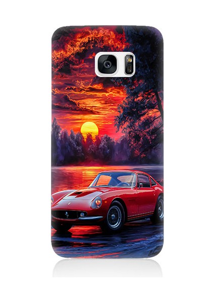 Samsung Galaxy S7 Edge Uyumlu Kırmızı Spor Araba Desenli Silikon Kılıf