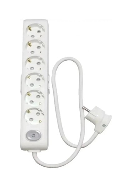 Multi-Let 6'lı 7 Metre Anahtarlı Topraklı Çocuk Korumalı Kablolu Grup Priz (3x2.5 Ttr Tam Bakır Kalın Kablolu)