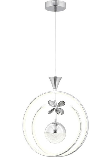 Istanbul Avize Alex Gümüş 3 Renk Ledli Kristal Taşlı Lüx Avize