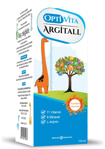 Argitall Çocuklar Için L-Arjinin, Multivitamin ve Mineral Içeren Takviye Edici Gıda 150 ml Şurup