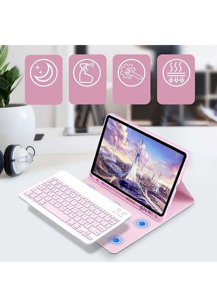 Samsung Galaxy Tab S9 Fe Plus Rgb LED Işıklı Türkçe Karakterli Bluetooth Özellikli Kalemlikli Klavyeli Kılıf Sm - X610 fiyatları