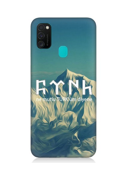 Samsung Galaxy M21 Uyumlu Ne Mutlu Türküm Diyene Desenli Silikon Kılıf