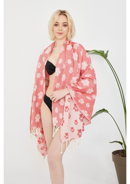 Hediyelik Pamuklu Pati Desenli Peştamal, Havlu, Hamam, Banyo, Plaj, Kadın, Erkek, Unisex modelleri