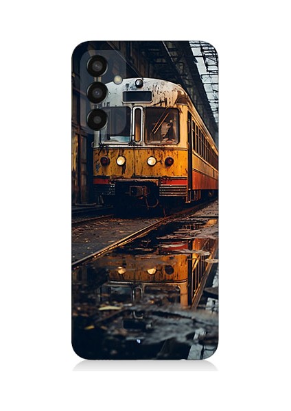 Samsung Galaxy M13 Uyumlu Eski Metro Istasyonu ve Tren Desenli Silikon Kılıf