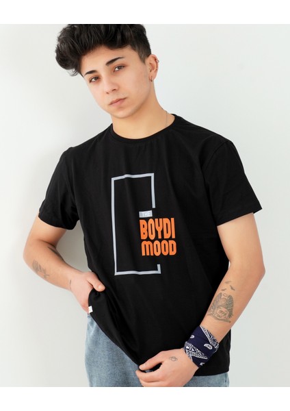 The Boydimood Baskili Oversize Siyah Tişört