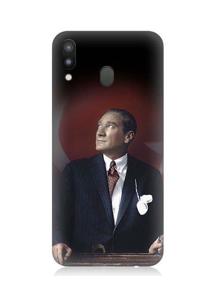Samsung Galaxy M20 Uyumlu Mustafa Kemal Atatürk Desenli Silikon Kılıf