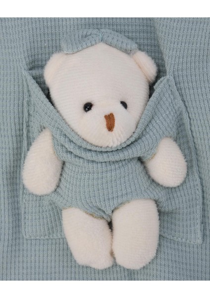 Kız Bebek Düğmeli Ayıcıklı Kapüşonlu Raporlu 2'li Alt Üst Takım fiyatları