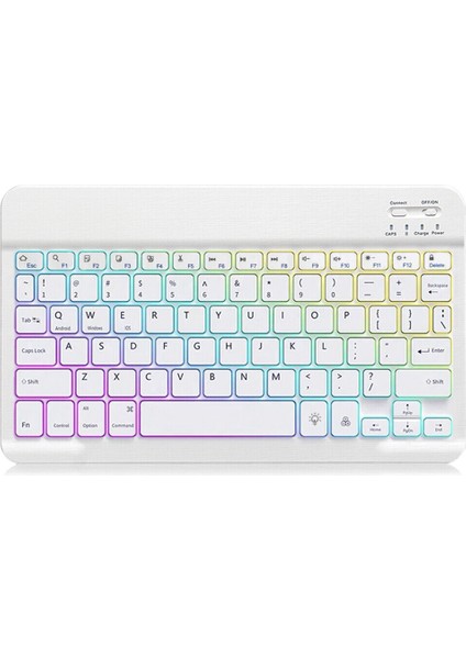 Samsung Galaxy Tab A9 Plus Rgb LED Işıklı Türkçe Karakterli Bluetooth Özellikli Kalemlikli Klavyeli Kılıf Sm - X210 - 16