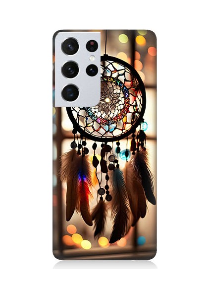 Samsung Galaxy S21 Ultra Uyumlu Düş Kapanı Dreamcatcher Desenli Silikon Kılıf