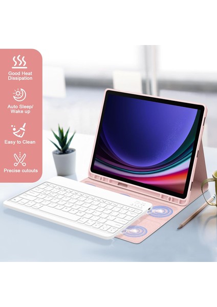 Samsung Galaxy Tab S9 Rgb LED Işıklı Türkçe Karakterli Bluetooth Özellikli Kalemlikli Klavyeli Kılıf Sm - X710 fiyatları