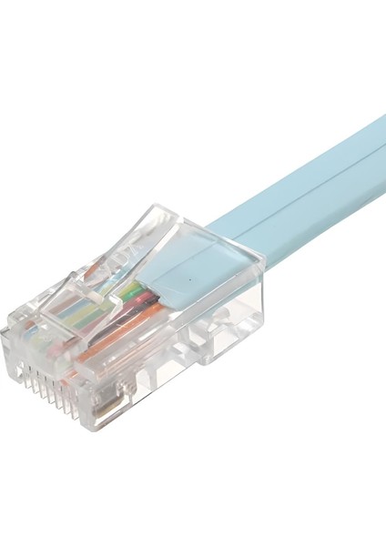 RJ45 To RS232 9 Pin CAT5E 6 Çevirici Dönüştürücü Adaptör Ethernet Kablosu